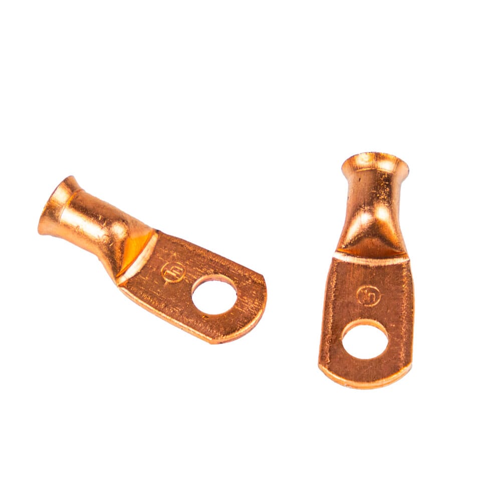 Lug for Number 6 Cable, 1/4 in Stud, Premium Copper